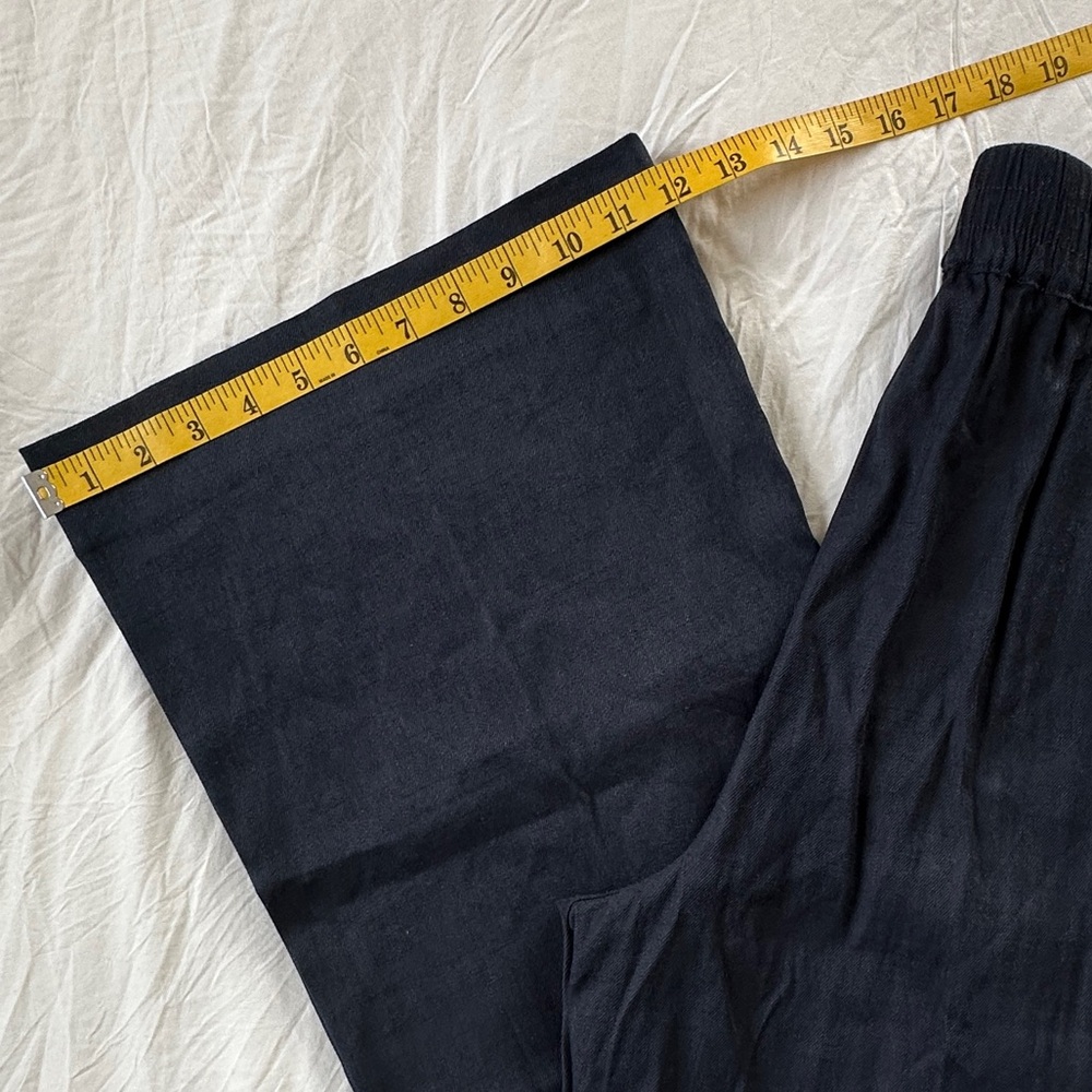 Cabi Linen Spandex Stretch Blend Finale Navy Trousers Pants Pockets #6425 - Picture 14 of 16